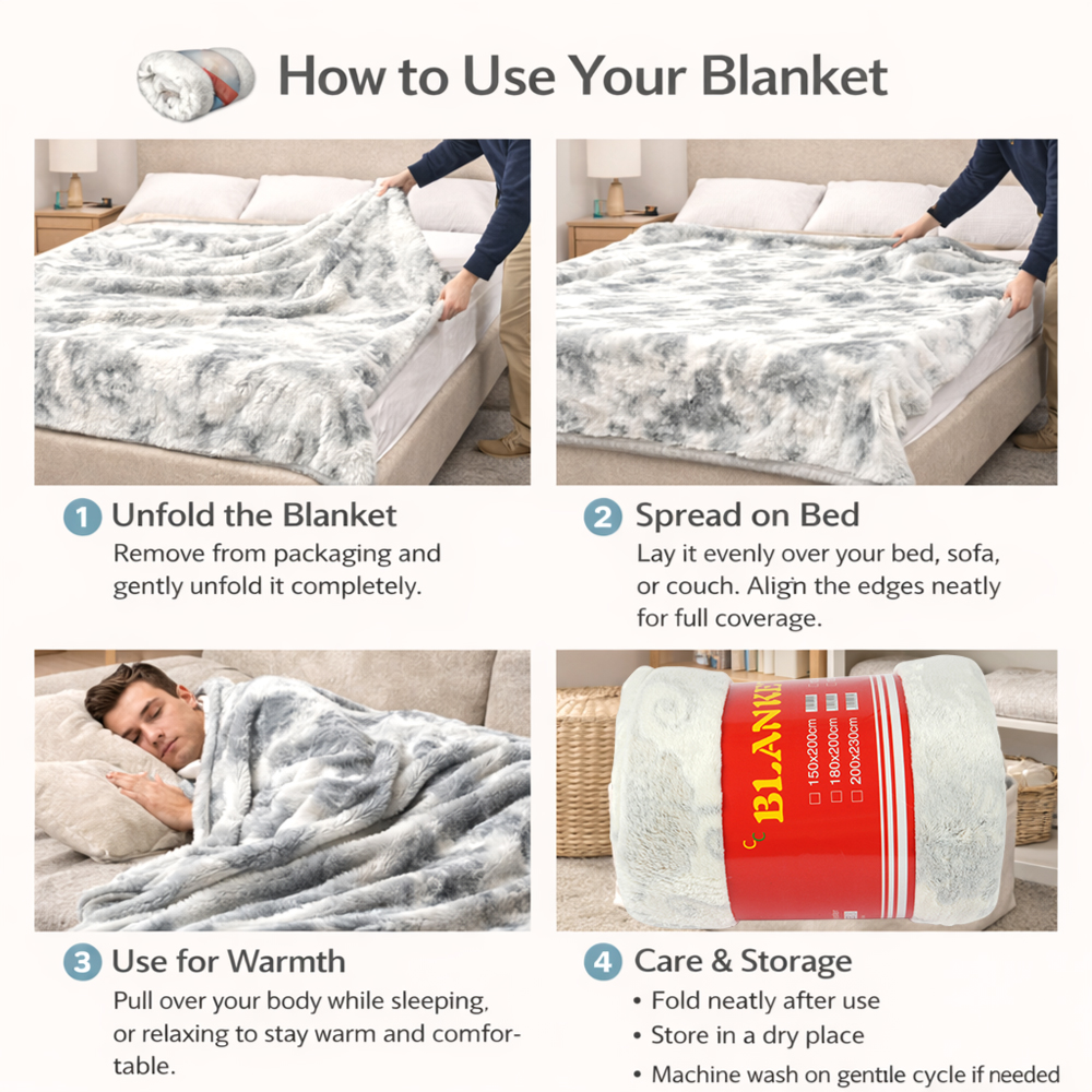 Linen Klub Double Micro Fleece Flannel Blanket - Ultra-Soft, Super Plush Throw Blanket for Ultimate Warmth and Comfort
