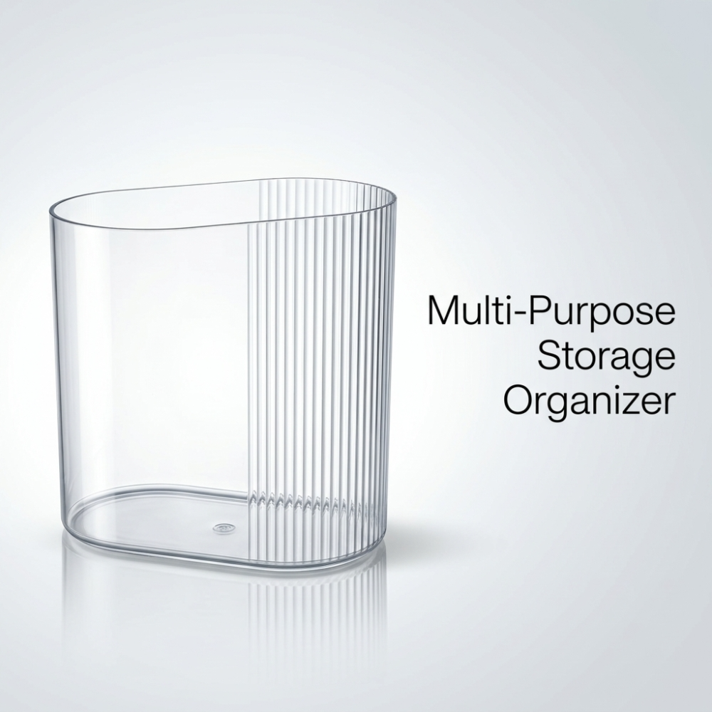 Best Multi Purpose Clear Storage Bin Aesthetic Fluted Design