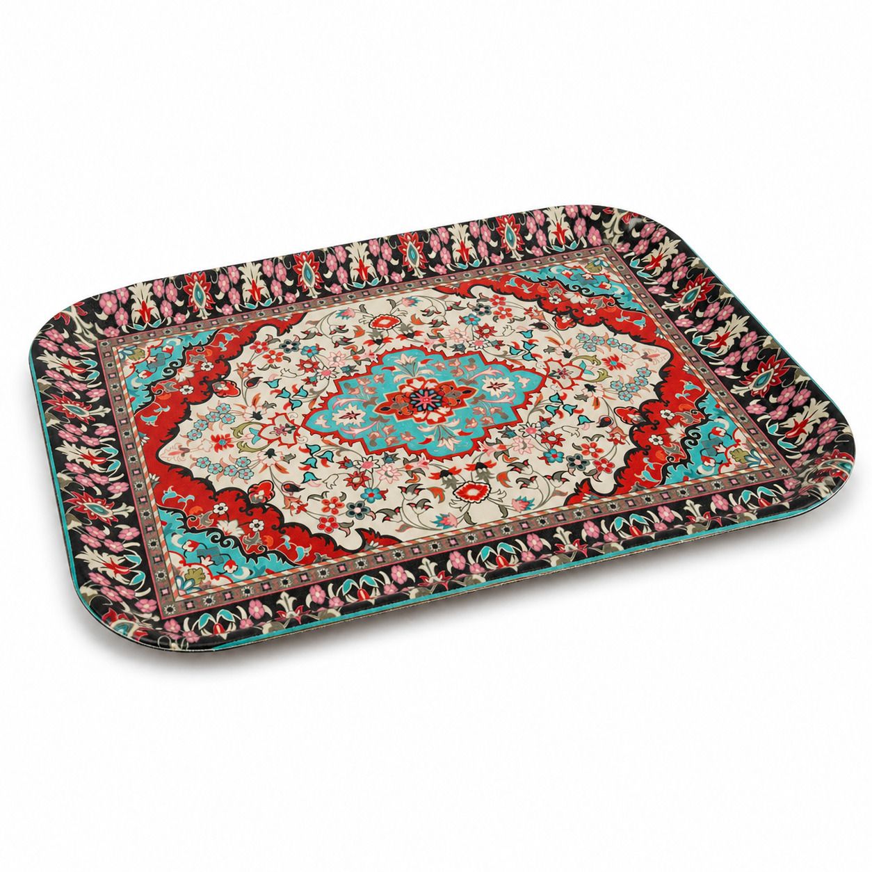 Professional Persian - Style Carpet Pattern Serving Tray – Traditional Oriental Motif (40cm)