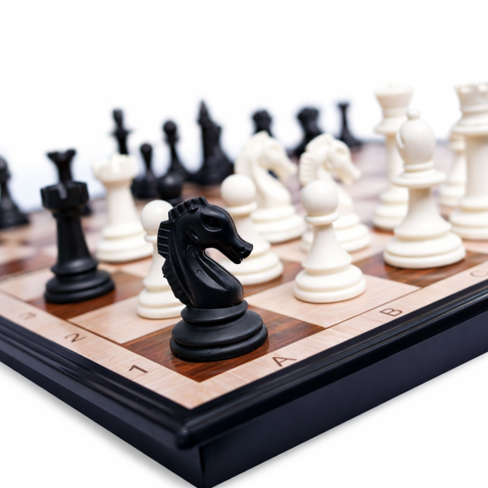 MT Classic Chess Set – Brown & White (with Coordinates)