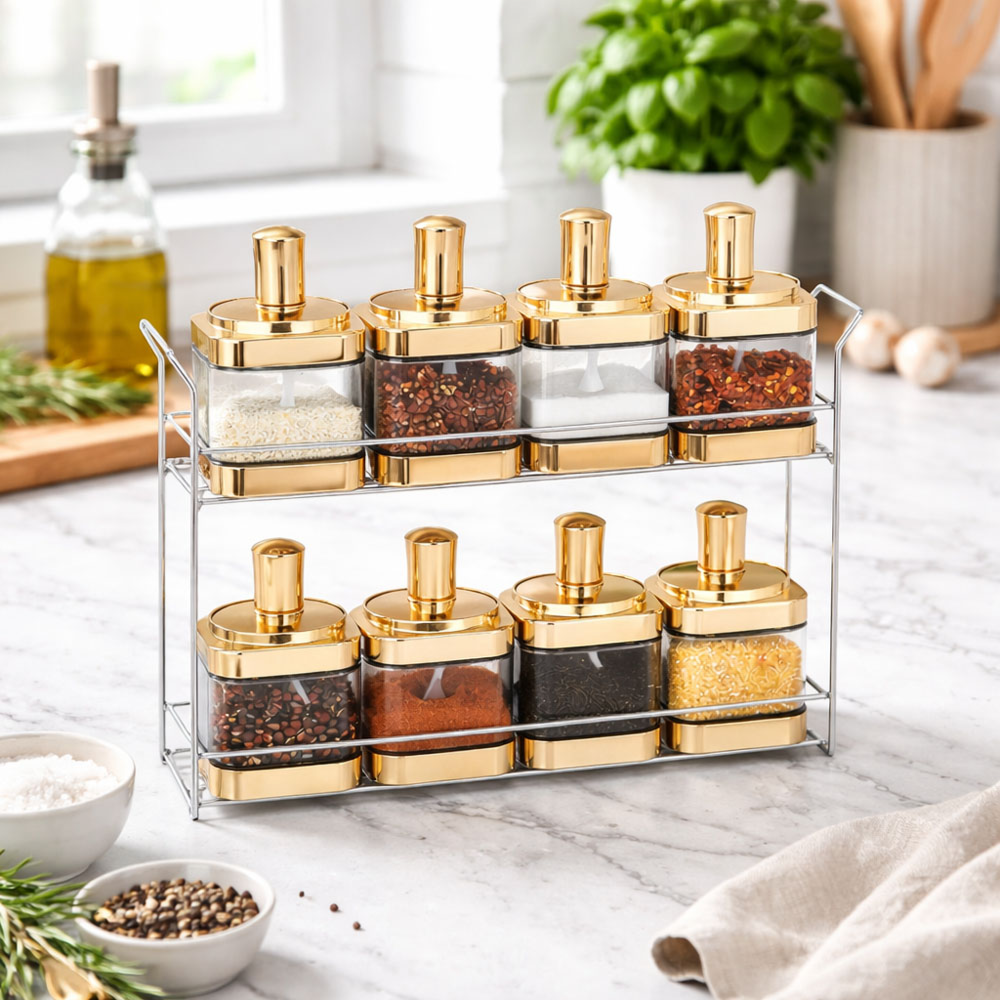 Spice Jar Set With Rack