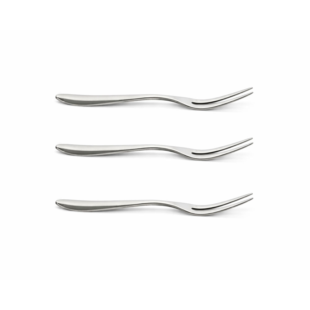 Stainless Steel Mini Fork Spoon Set – 3 Piece Dessert & Fruit Fork Set for Home, Café & Party (Size 12.5cm)
