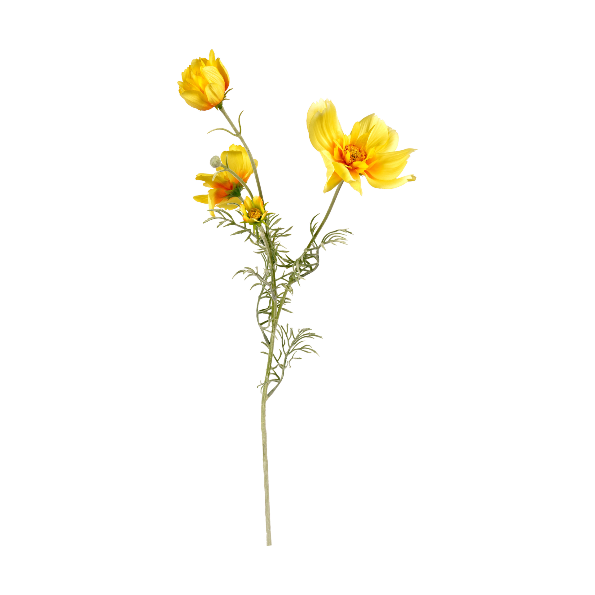 Yellow Cosmos Silk Flower Spray ( artificial flower)