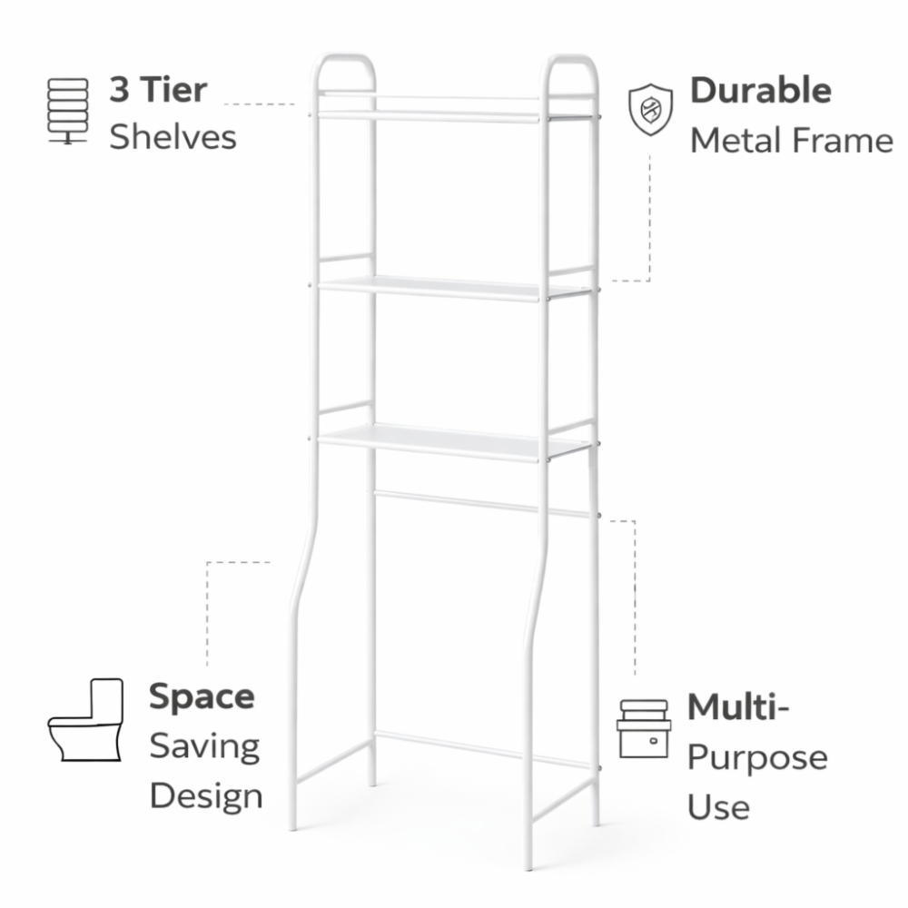 3-Tier Multi-Purpose Over-the-Toilet Storage Rack