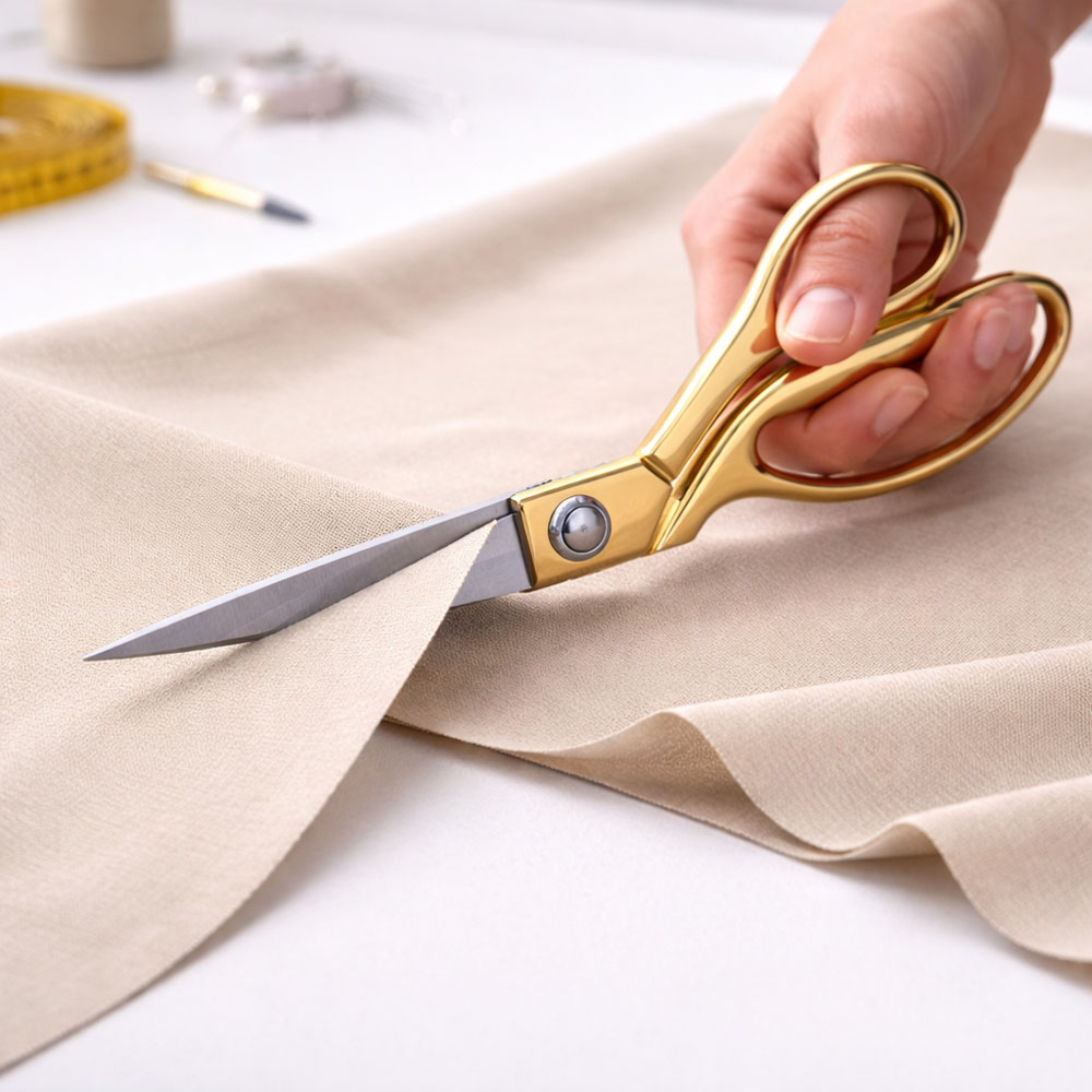 Professional Gold-Handle Tailor Shears – Heavy Duty Stainless Steel Dressmaking Scissors