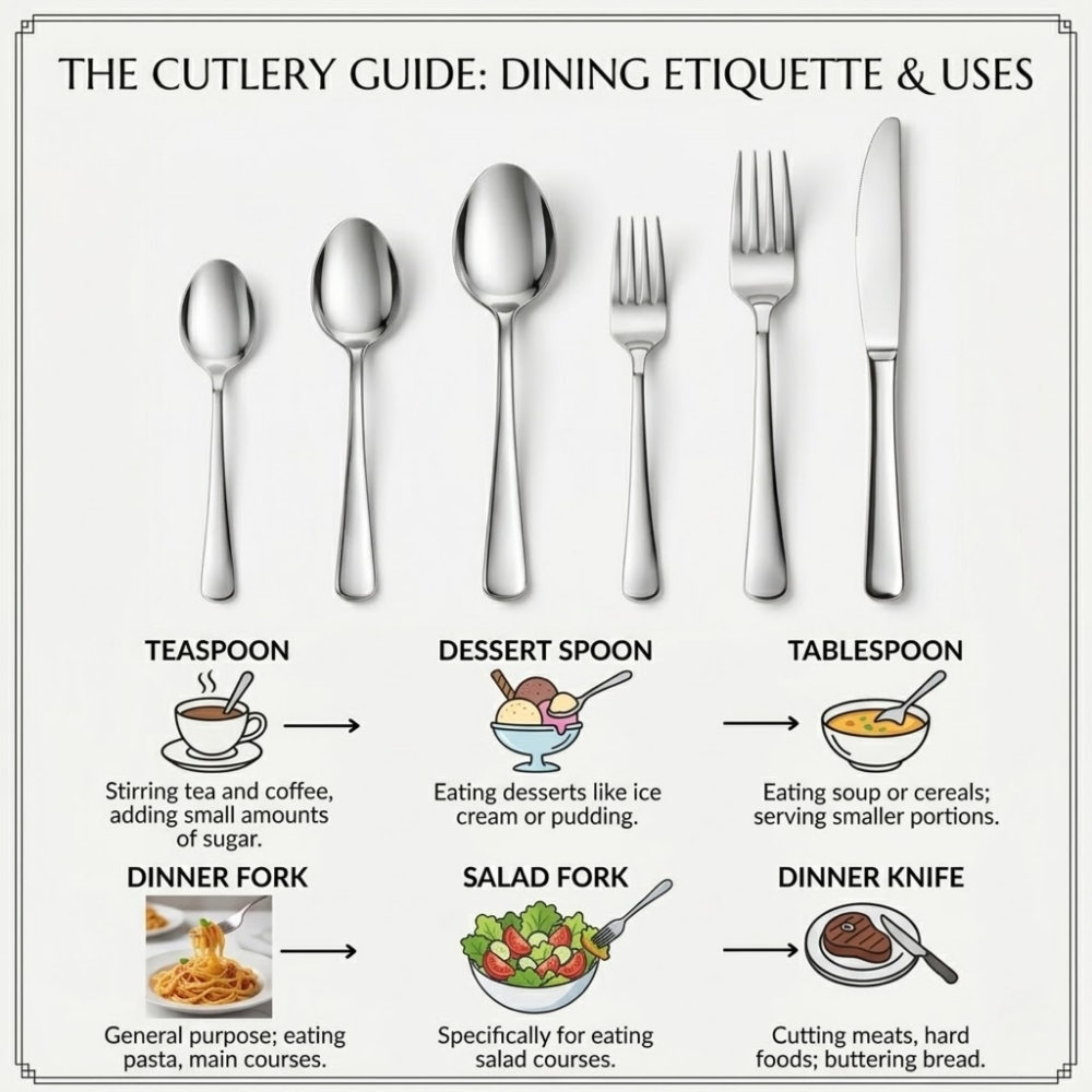Rust-Resistant 20pcs Stainless Steel Authentic Design Cutlery & Silverware Set "