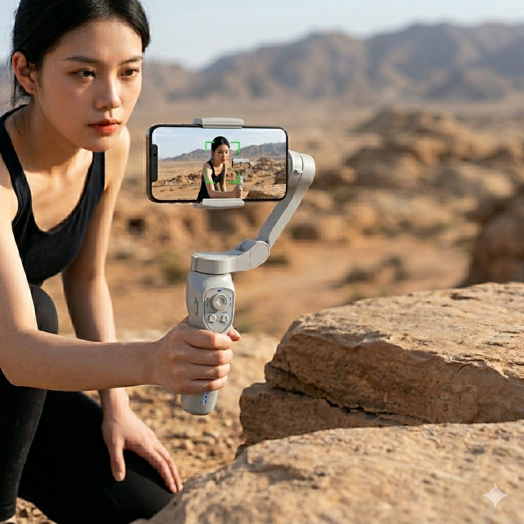 L7c Pro Plus 3 Axis Foldable Smartphone Gimbal With Face Tracking Sensor And Tripod Stand