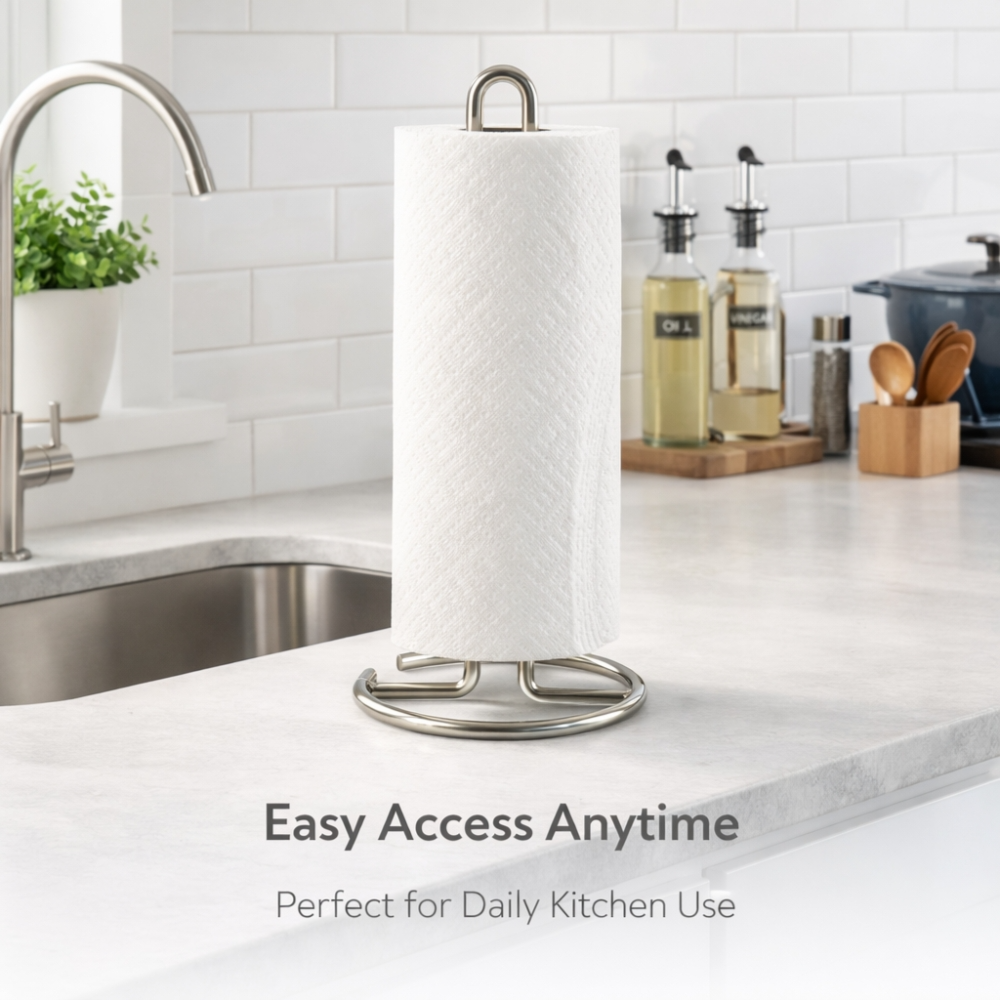 Elegant Minimalist Stainless Steel Paper Towel Holder -height 30cm