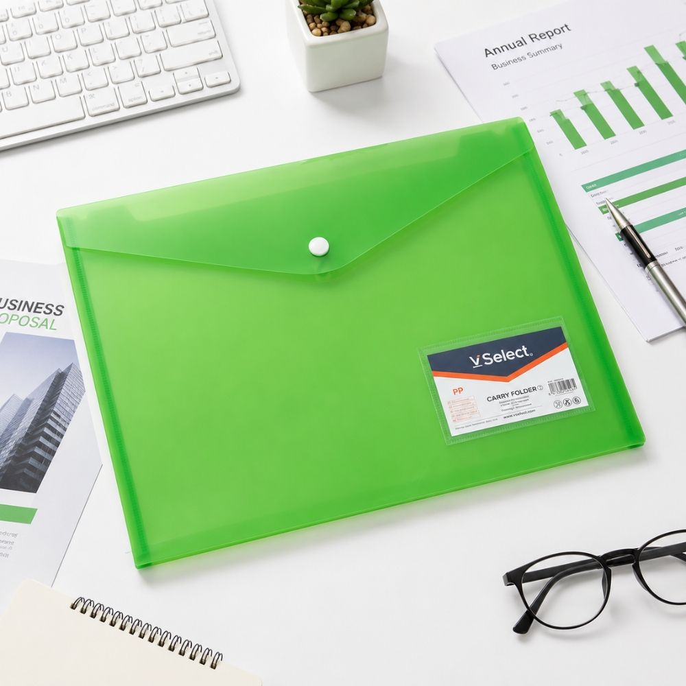 Document Folder – Durable Button File Organizer (34Cm X 24Cm)