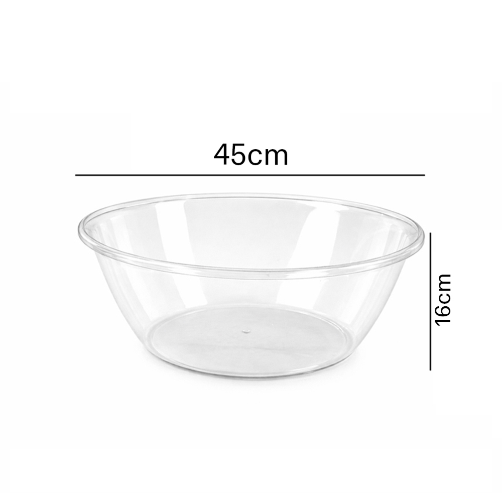 Premium Multipurpose Large Transparent Plastic Wash Basin And Clear Mixing Bowl 45cm