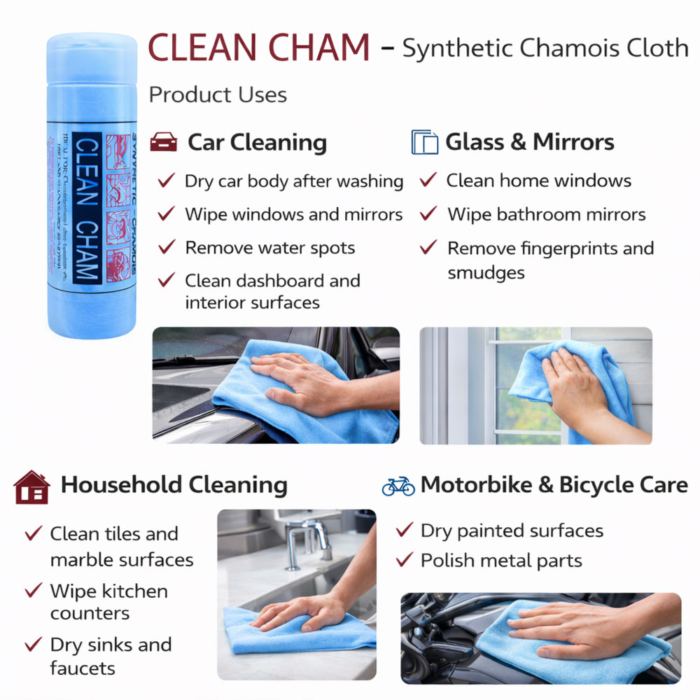 Clean Cham Quick-Dry Cleaning Towel – Machine Washable