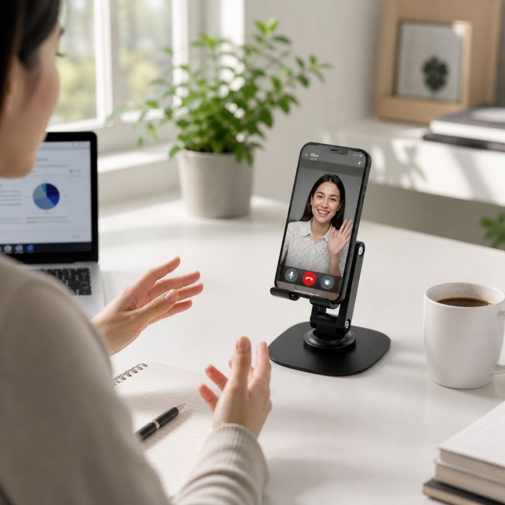 Adjustable Wall Mount & Foldable Mobile Stand – Strong Suction Base (9.5Cm Top & 9.5Cm Bottom)