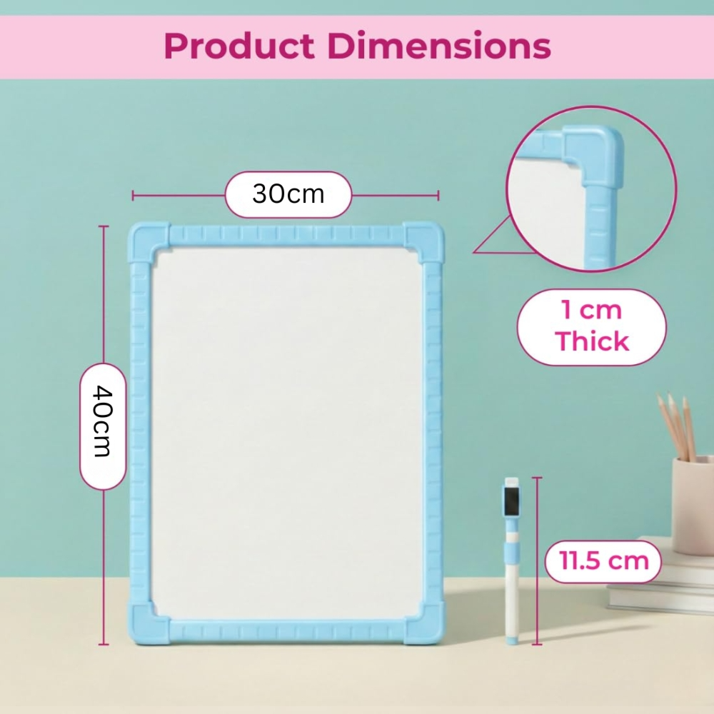 Magnetic Whiteboard – 40cm x 30cm Dry Erase Board with Marker & Magnets – Wall Mounted Memo Board for Home, Office & School