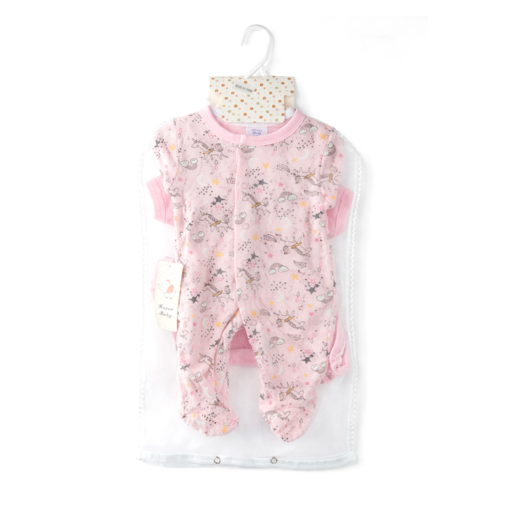 Newborn Baby Girls 5PCS Dress Set – Pure Cotton Soft Outfit (0–3 Months)