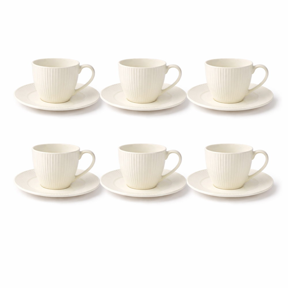 Luxury 12 PCS Ceramic Cup & Saucer Set – Elegant Tea & Coffee Serving Set