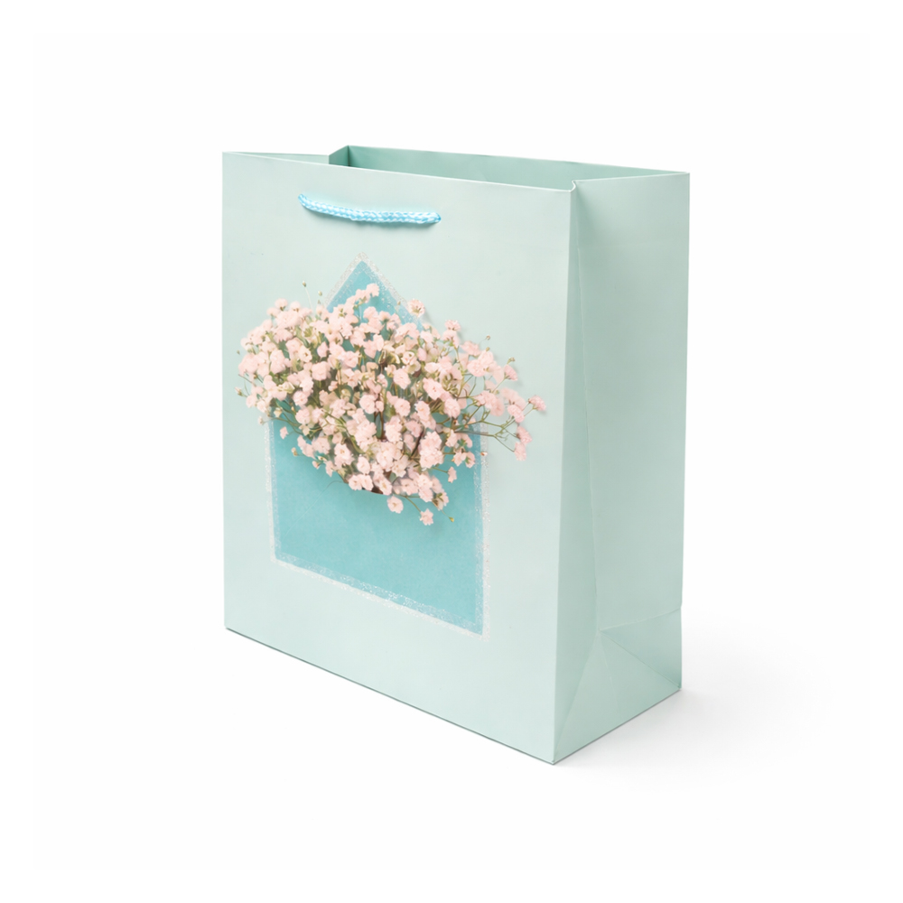 Whimsical Floral Wreath Premium Paper Gift Bag – 32Cm
