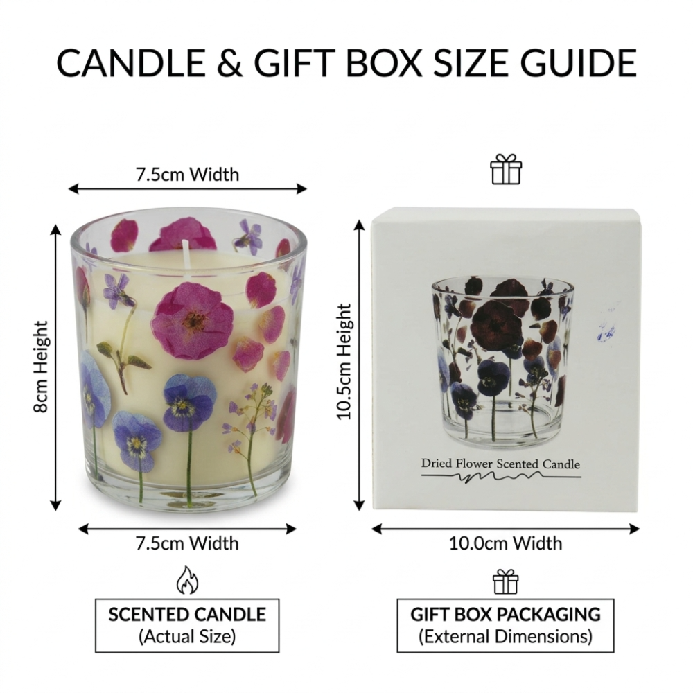 Premium Dried Flower-Scented Candle with Elegant Gift Box