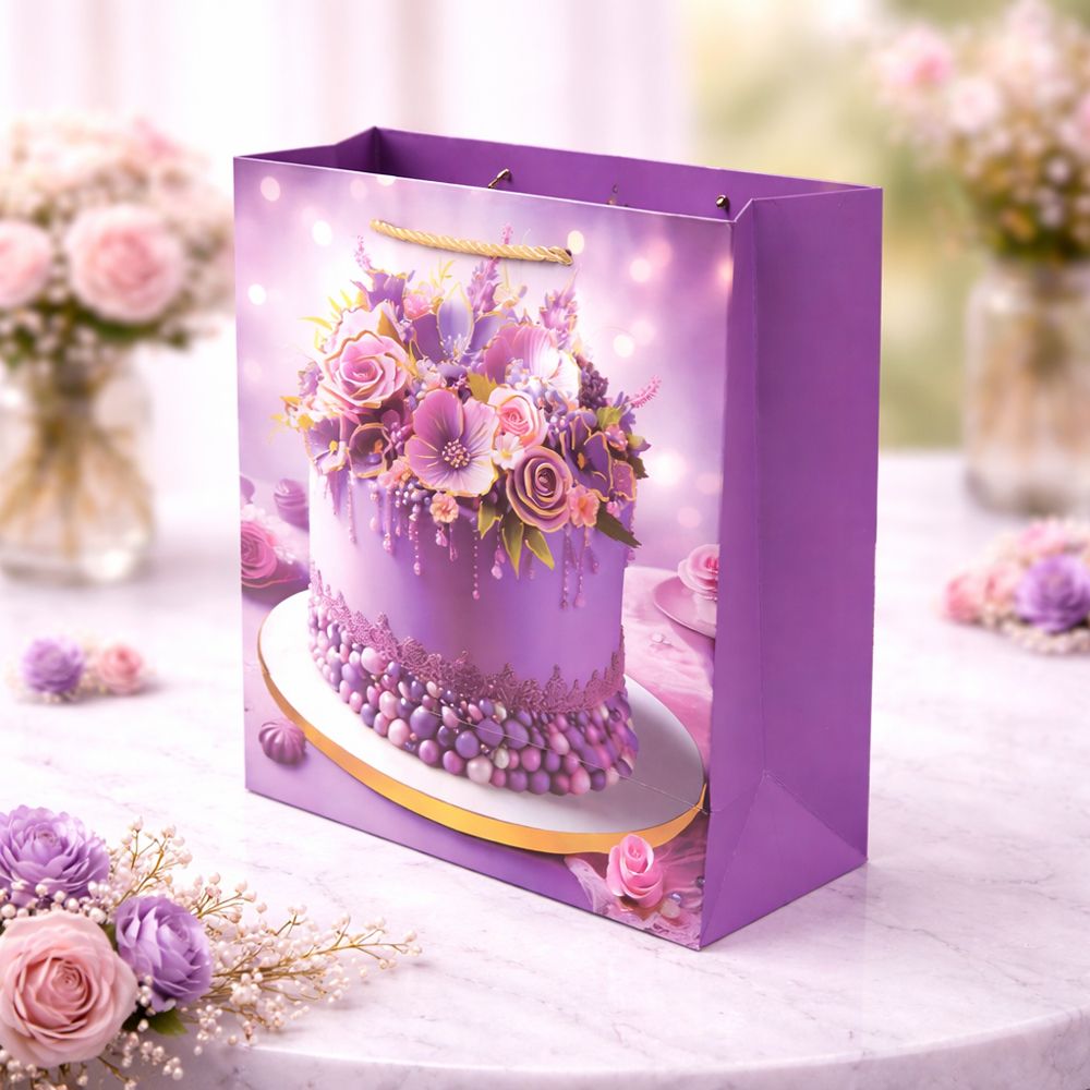 Elegant Floral Paper Gift Bag – (32Cm)