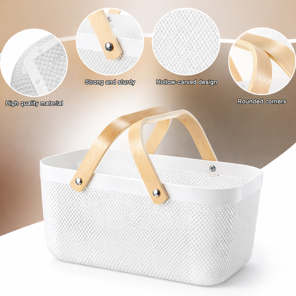 Mesh Storage Basket with Handles – Multi-Purpose Home Organizer Basket