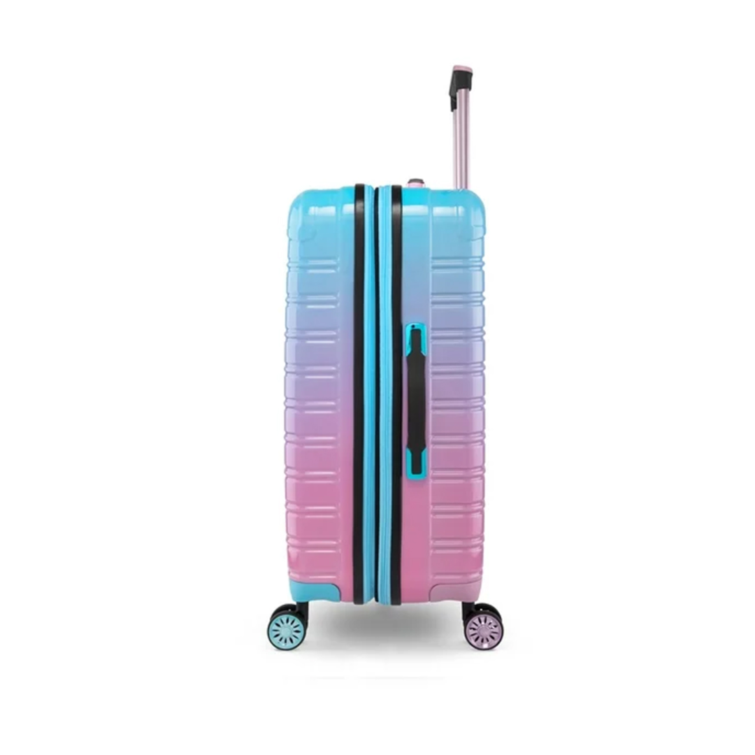 IFly 24-Inch Hard Shell Trolley Suitcase – Blue & Pink Gradient Large Check-In Travel Luggage