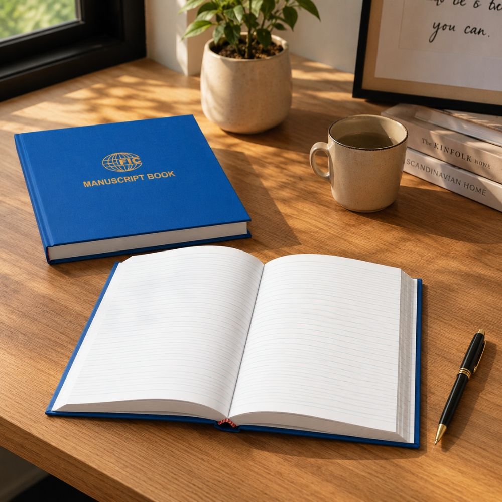 Professional Blue Hardcover Manuscript Notebook – Durable Long - Term Journal – 32x20x1.3cm