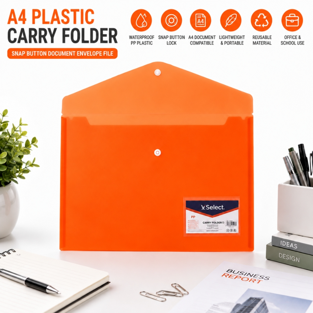 Document Folder – Durable Button File Organizer (34Cm X 24Cm)