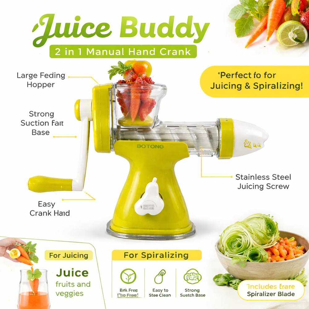 Manual Hand Press Juicer Extractor – Portable Fruit & Vegetable Juice Maker