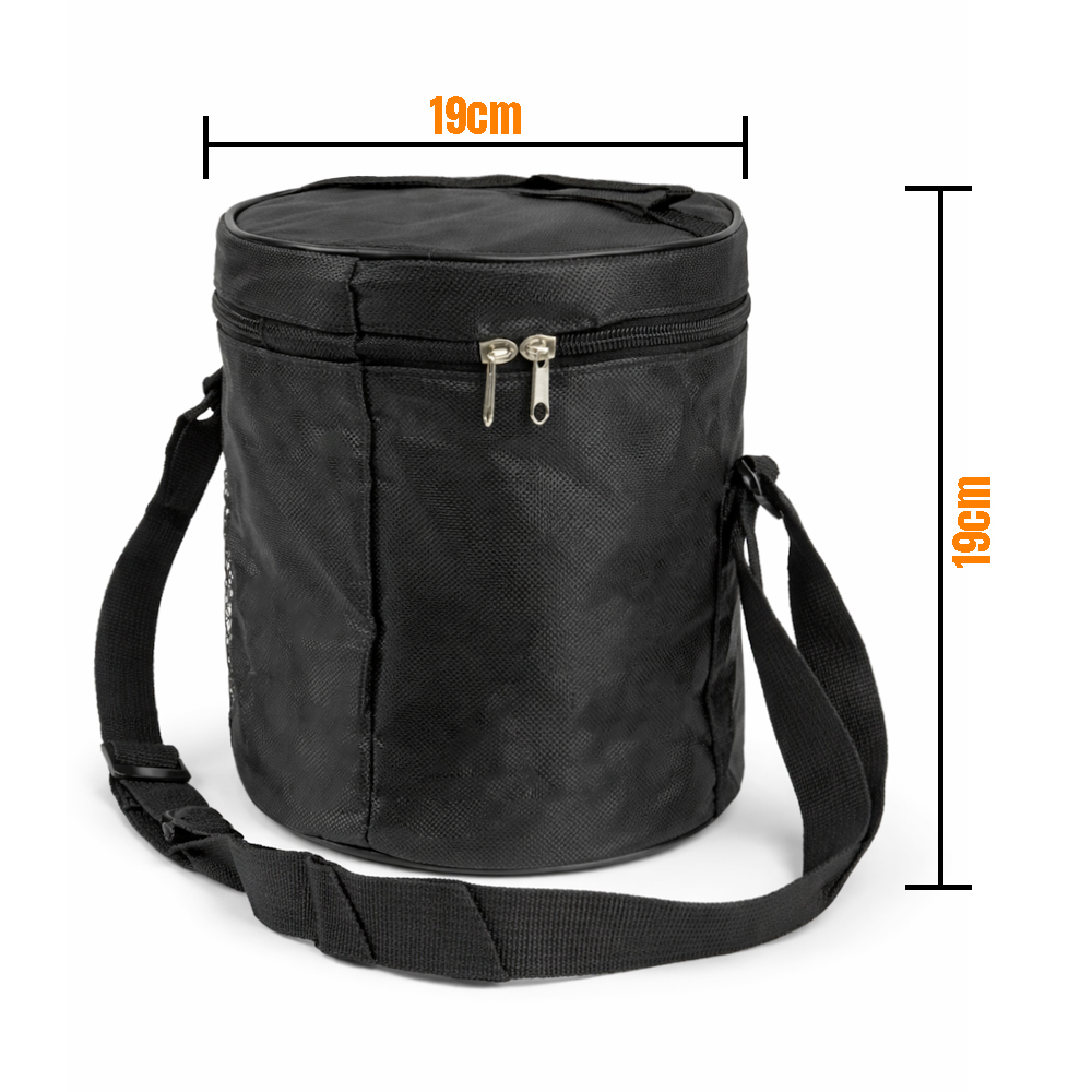 Insulated Cylindrical Lunch Bag With Adjustable Shoulder Strap