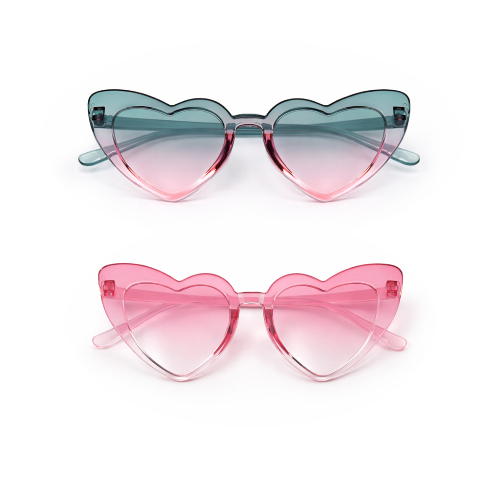 Kids Heart Shape Sunglasses – 2 Piece Set Cute Fashion Summer Sunglasses for Children