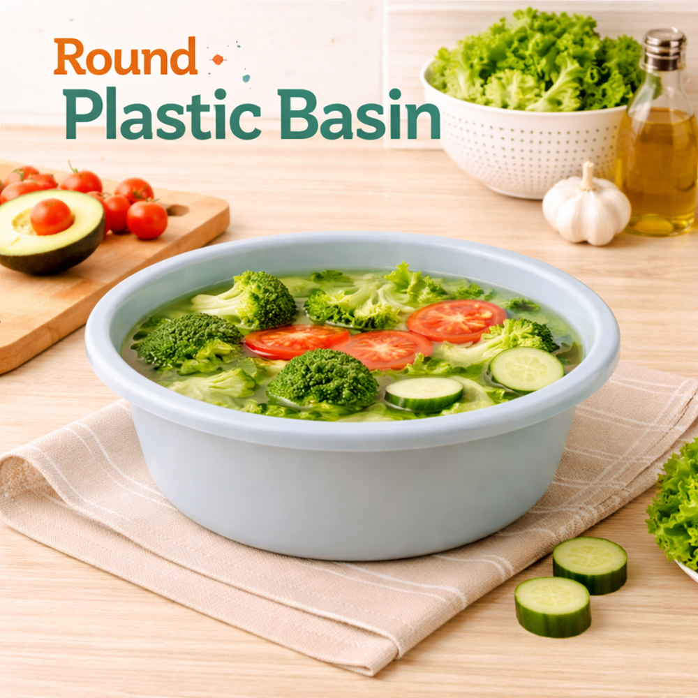 Extra Large Plastic Wash Bowl – Heavy Duty Multi-Purpose Kitchen Basin (56cm)