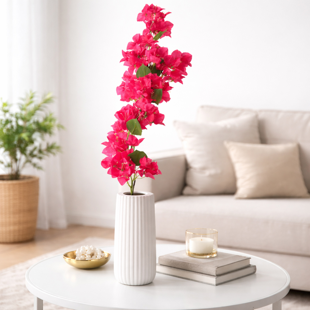 Artificial Pink Bougainvillea Flower Branch – Decorative Long Stem Floral Plant for Home & Event Décor (120cm)