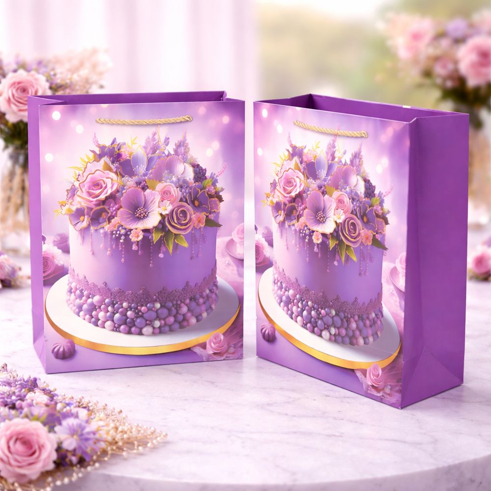 Elegant Floral Paper Gift Bag – (32Cm)
