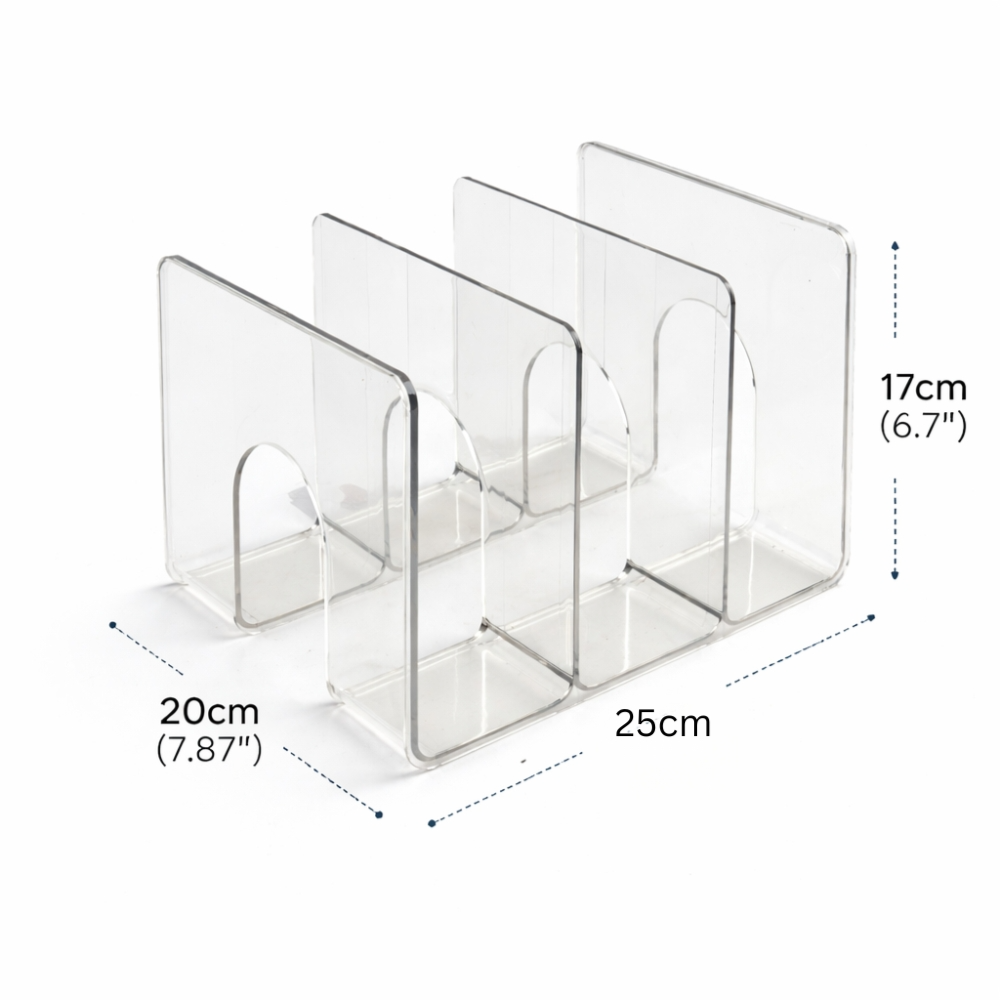 Clear Acrylic Multi-Compartment Desk Organizer