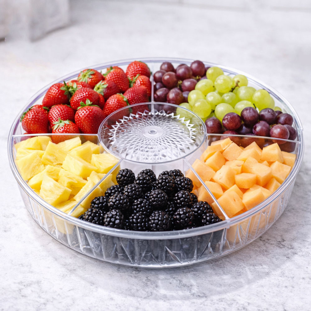 Acrylic Party Snack Tray With Lid (Multifunctional)