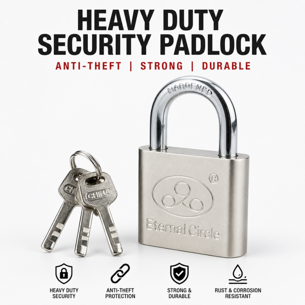 Eternal Circle Heavy Duty Anti Theft Stainless Steel Security Padlock With Three Keys
