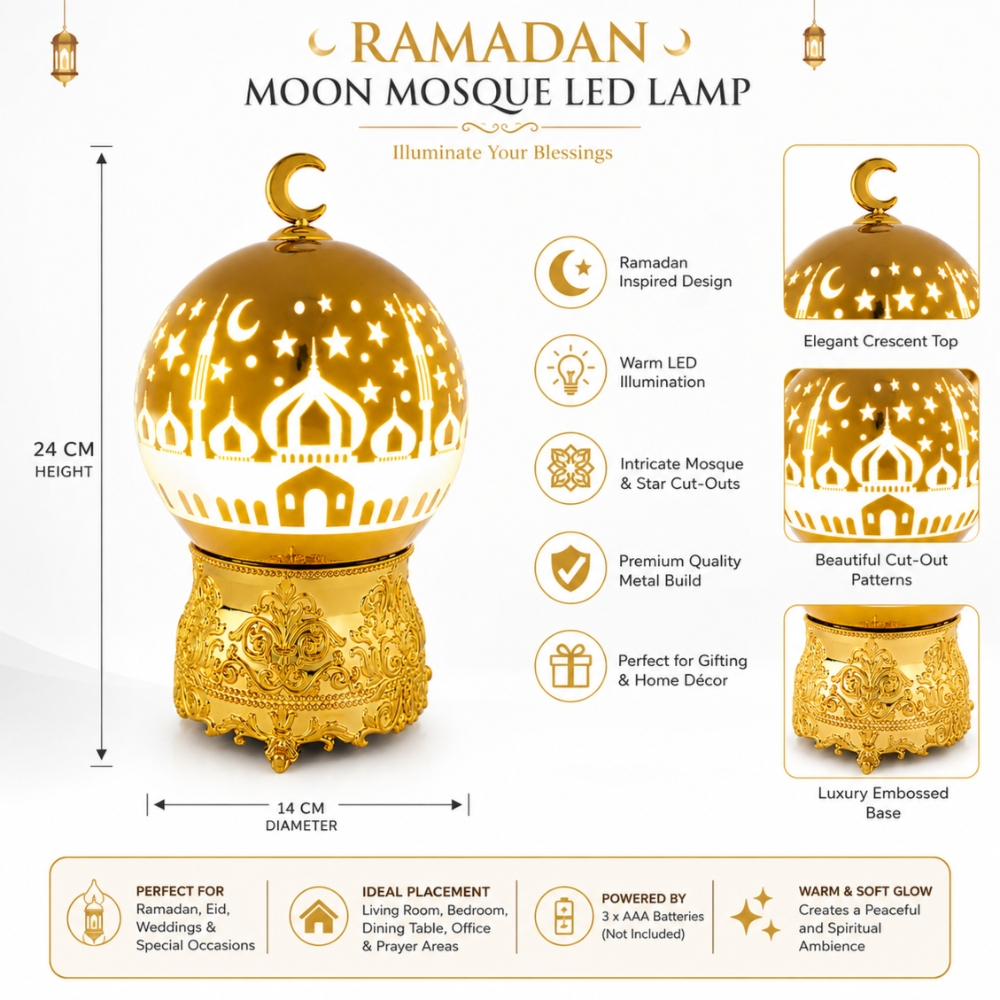 Ramadan Premium Decorative Mosque Design Light Size 24  Golden