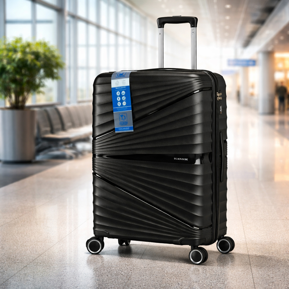 Lightweight & Durable Cabin Black Rose Travel Luggage -22ich