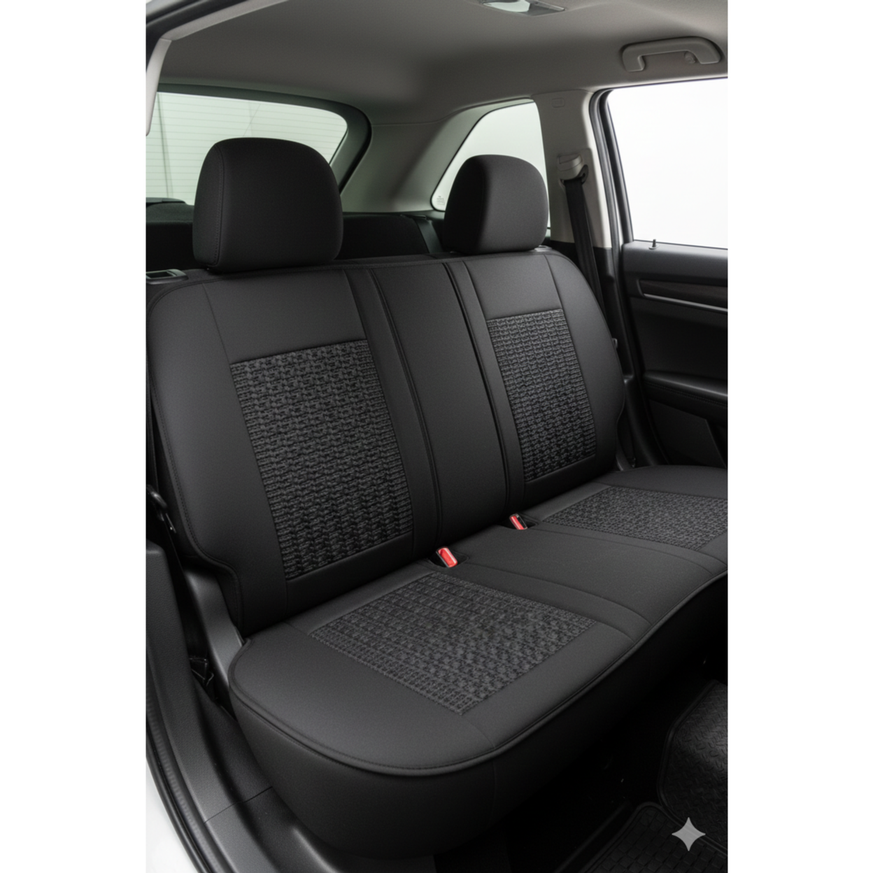 Premium Car Seat Cover 4 Seat Combo – Universal Fit Leatherette Cushion Set with Breathable Center Panel