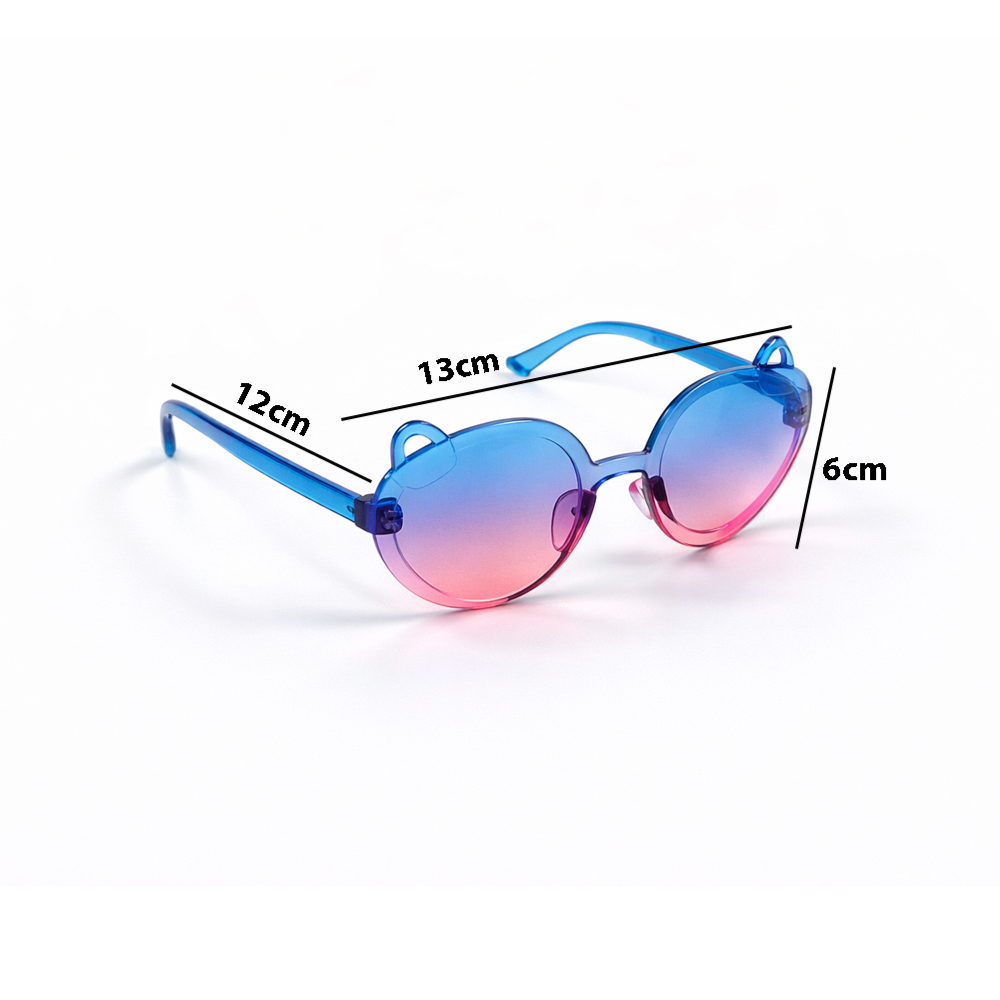 Kids Cat Ear Sunglasses – 2 Piece Set Cute Cartoon Summer Sunglasses for Children