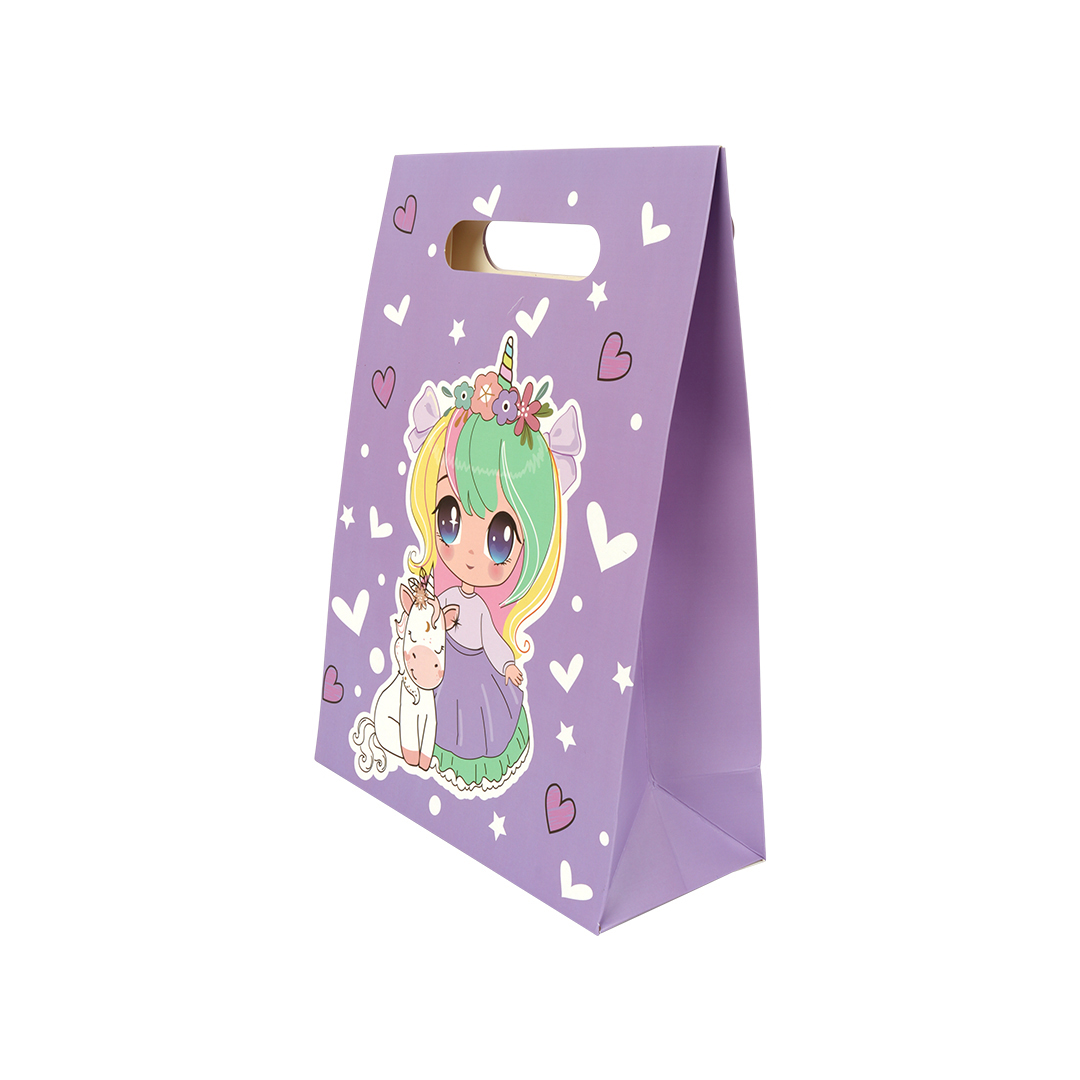 Elegant Floral Paper Gift Bag – Light Purple & Lavender (27Cm)