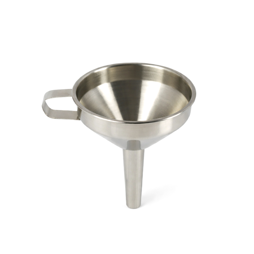 Stainless Steel Kitchen Funnel – Heavy Duty Liquid & Oil Transfer Funnel with Handle (13cm x 14cm)