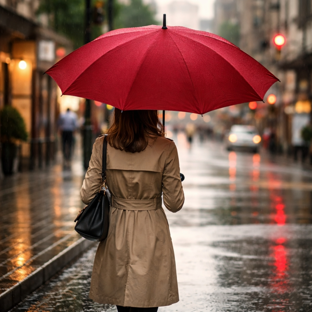 Waterproof Golf Umbrella Premium Windproof Crimson Long Handle Umbrella