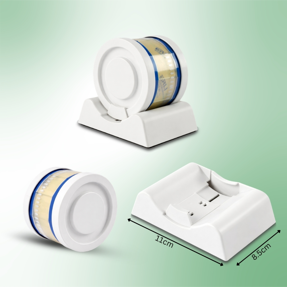 Desktop Adhesive Tape with Holder 12cm x 11cm – Office Tape Dispenser with Clear Tape Roll