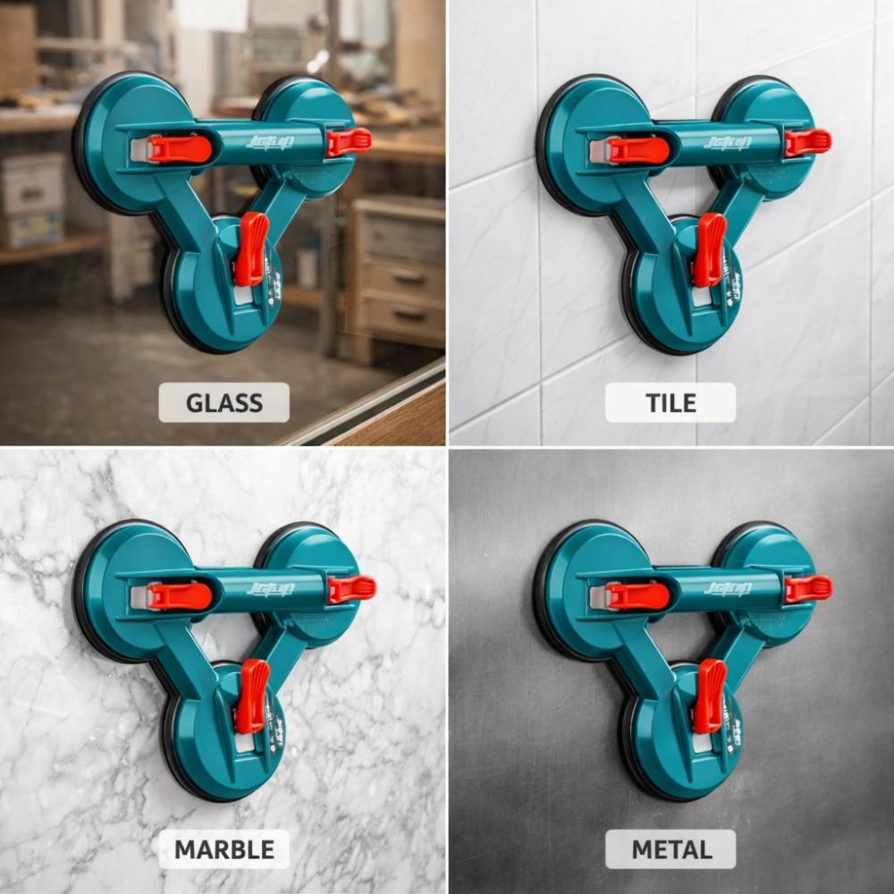 Heavy-Duty Triple Cup Suction Glass Lifter – 110kg Capacity