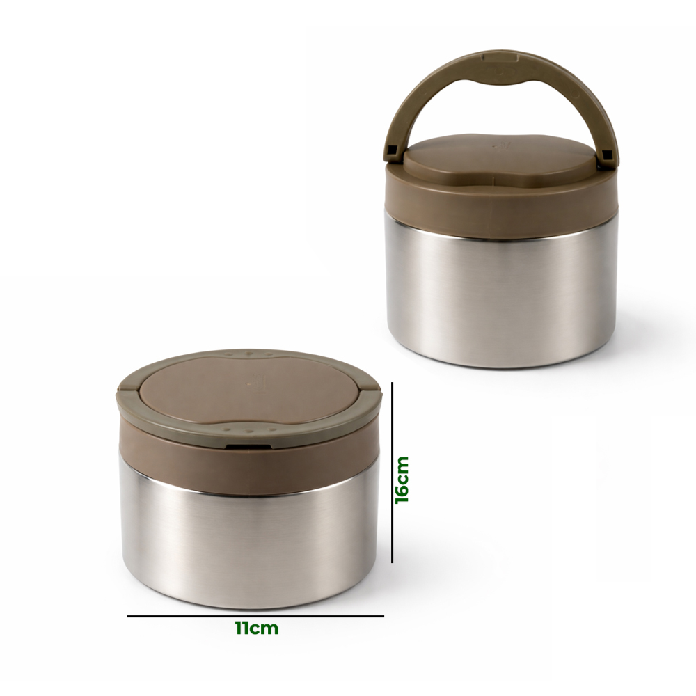 Stainless Steel Thermal Lunch Box – Insulated Food Container 1.1L (11cm x 15cm)