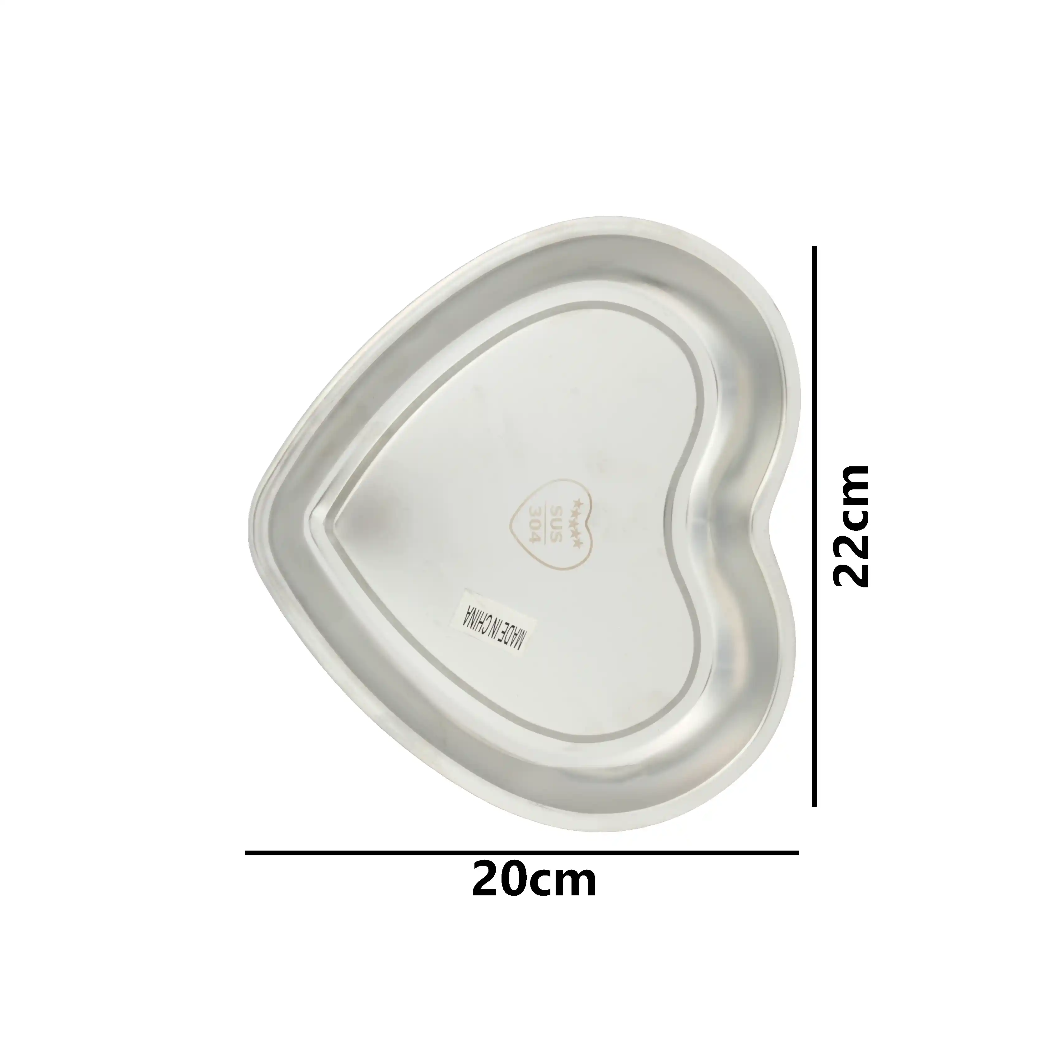 Stainless Steel Heart-Shaped Snack Serving plate (20×22cm)
