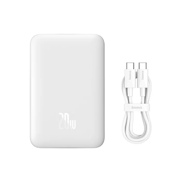 Baseus PPCXM10 Magnetic Mini Wireless Fast Charge Power Bank 10000mAh 20W White