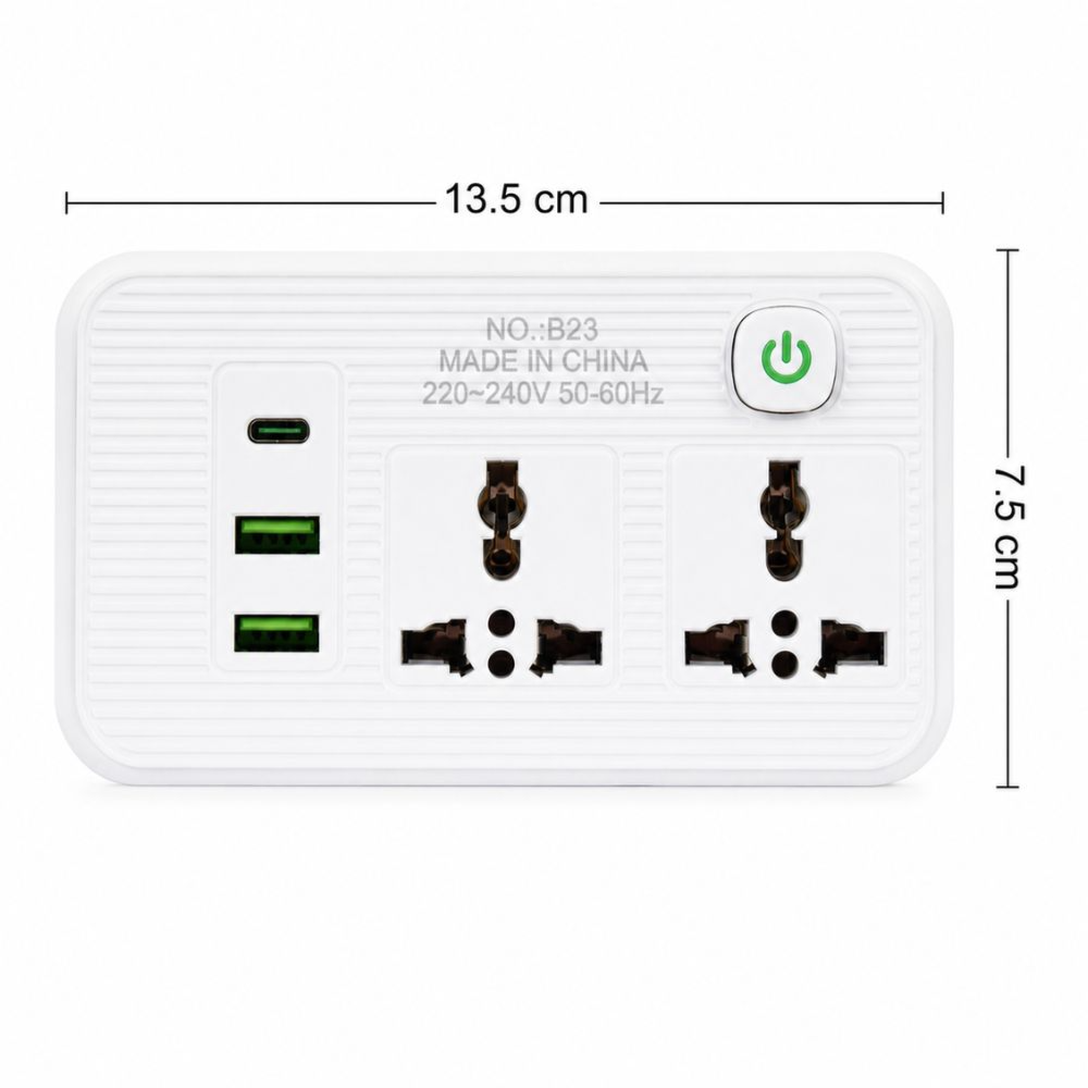 Vitalizing Versatile Desktop Power Strip – Multiple Outlets Usb Ports – (13.5X7.5Cm)