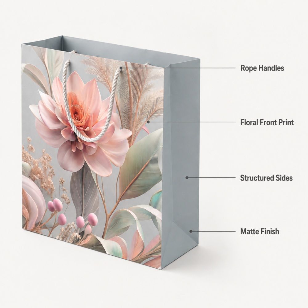 Premium Floral Gift Bag – 32Cm