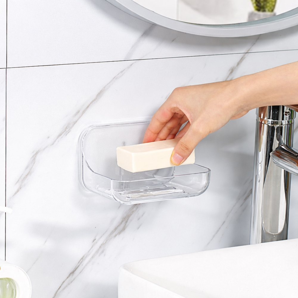 Premium Wall Mounted Transparent Soap Holder-durable, high-quality clear plastic
